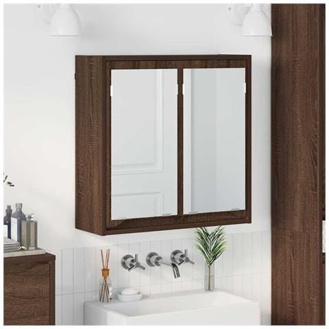 Mobiletto per specchio da bagno Rovere Marrone 60 x 20 x 60 cm - Foto 2