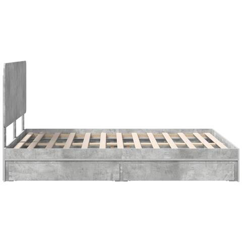 Letto con Contenitore con testiera Grigio cemento 150 x 200 cm - Foto 9