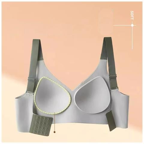 Reggiseno Senza Cuciture Ice Silk: Comfort Wireless Push-up Per Supporto Seno Grande Green Xl - Foto 2