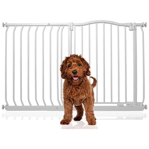 Bettacare Cancelletto Per Cani Con Parte Superiore Incurvata, 116cm - 125cm, Bianco Opaco - Foto 1