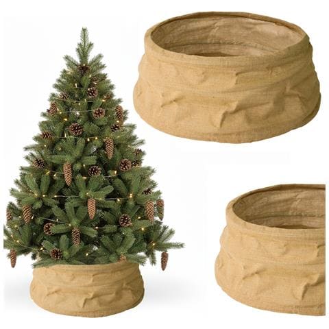 Copertura per vaso per base albero di Natale in juta 66x25 cm - Foto 4