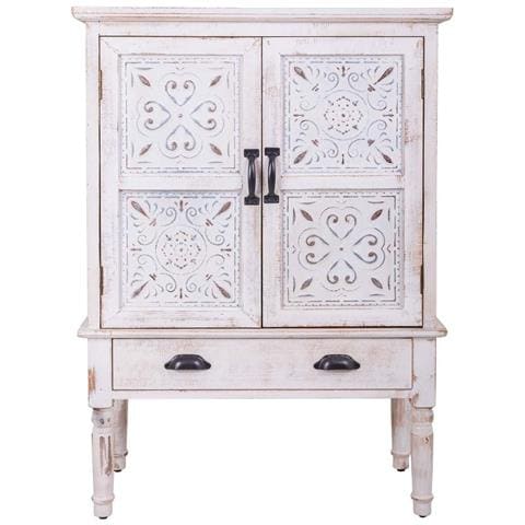 Mobile In Legno Intagliato Bianco 80x36x110h - Foto 2