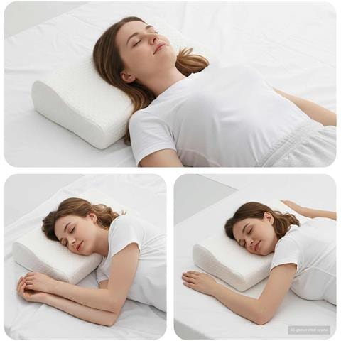 Cuscino da Letto Bianco 50 x 30 x 10,5 cm Schiuma Memory - Foto 2