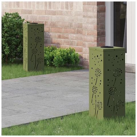 Faro LED solare per sentieri 2 pcs Verde oliva - Foto 2
