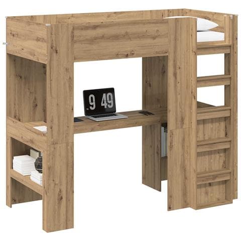 Struttura letto a castello con scrivania Rovere artigianale - Foto 1