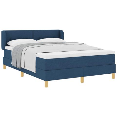 Letto a molle con materasso Blu 140 x 190 cm Tessuto - Foto 1