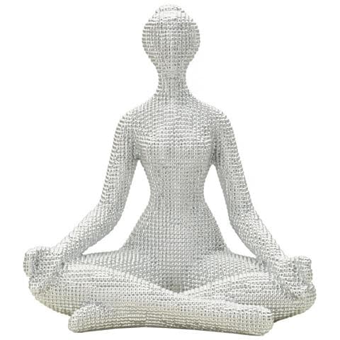 Statuetta Donna Yoga Silver In Resina Bianca - Foto 1