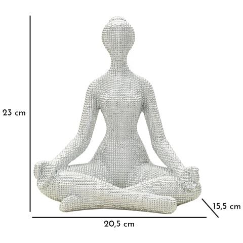 Statuetta Donna Yoga Silver In Resina Bianca - Foto 7