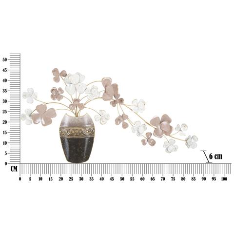 Decorazione In Metallo 3d Fiori 35-multicolore-metallo-87,5x6x46 Cm - Foto 6