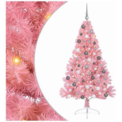 Albero di Natale artificiale con luci integrate Rosa 180 cm PVC - Foto 1