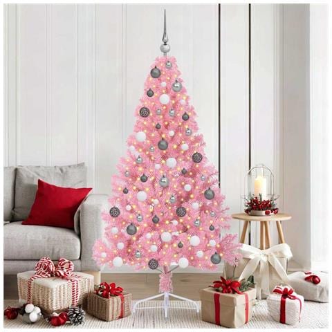 Albero di Natale artificiale con luci integrate Rosa 180 cm PVC - Foto 2