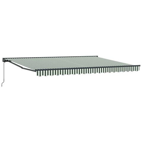 Tenda retrattile manuale Verde e Bianco 5 × 3,5 m - Foto 1