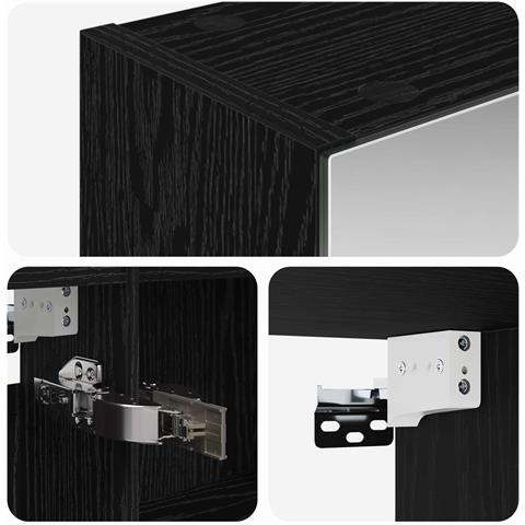 Mobiletto per specchio da bagno Rovere Nero 100 x 14,5 x 70 cm - Foto 9
