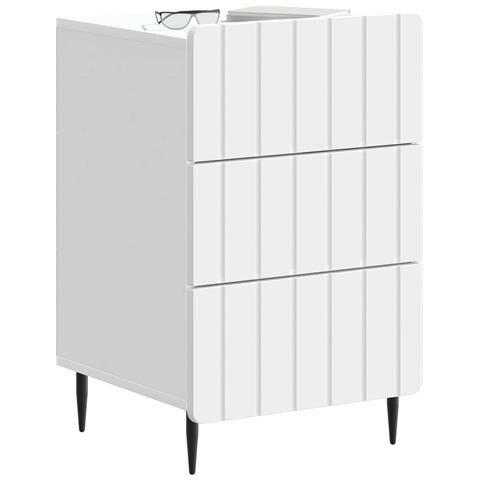 Armadio da Notte Bianco 43x 41 x 68 cm Legno ingegnerizzato - Foto 2
