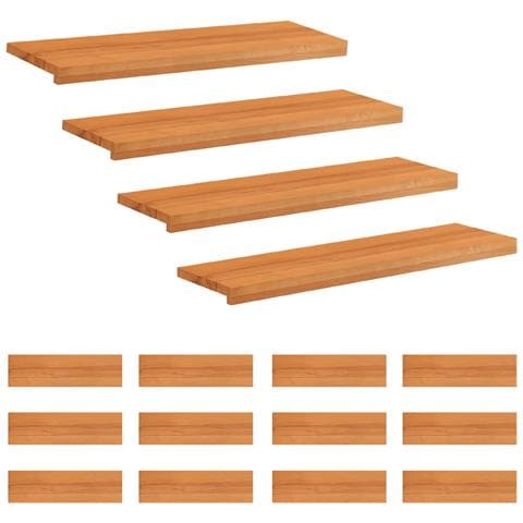 Tappeti per scale 16 pz 100 x 25 x 2 cm Marrone Chiaro - Foto 1
