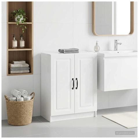 Mobiletto da Bagno UTRECHT Bianco Lucido 59,5 x 31 x 77 cm - Foto 2