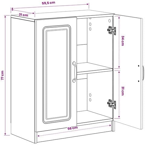Mobiletto da Bagno UTRECHT Bianco Lucido 59,5 x 31 x 77 cm - Foto 9