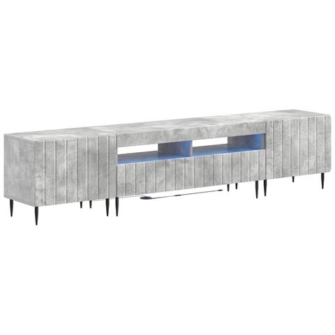Mobile TV LED a 5 pezzi Grigio Cemento Legno ingegnerizzato - Foto 1