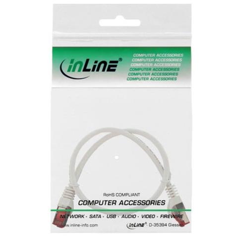 cavo patch per rete dati lan cat. 6, 2x rj45, doppia schermatura sftp (pimf) , halogenfree, colore bianco, 0,5m - Foto 2