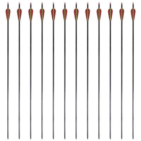 Set 12 Frecce Standard Per Arco Ricurvo 76,2 Cm / 0,76 In Carbonio - Foto 5