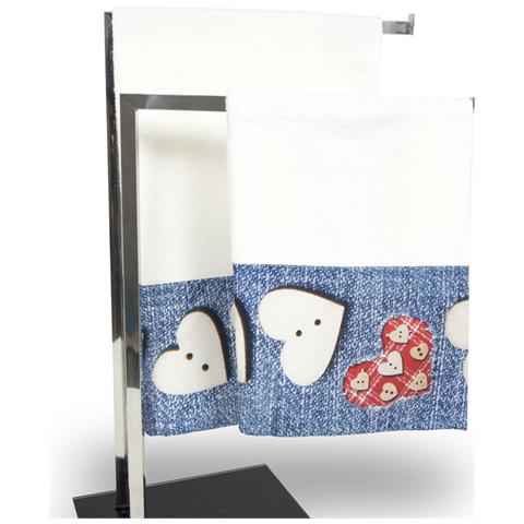 Set Asciugamani E Teli Bagno In Stampa Digitale Linea Fresh Dis. Jeans 35 Telo Bagno Jeans - Foto 3