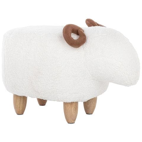 Pouf In Tessuto Bianco Lamb - Foto 18
