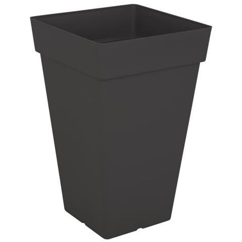 Vaso Da Fiori Quadrato Alto Capri - 30 X 30 X H 49,5 Cm - 30 L - Grigio Antracite - Foto 1