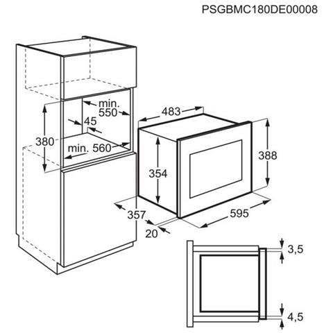 25 L 900 W + Gril 1000 W-cdes Sensitives-prog Auto-cavité Inox-niche H 38 Cm-tout Int. -noir Et Inox - Foto 6
