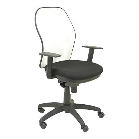 Modello Jorquera - sedia Da Ufficio Ergonomica Con Meccanismo Fc-1, Bracci Regolabili E Regolabile In Altezza - sedile E Schienale In Rete Traspirante In Bianco In Tessuto Bali Nero - Foto 1