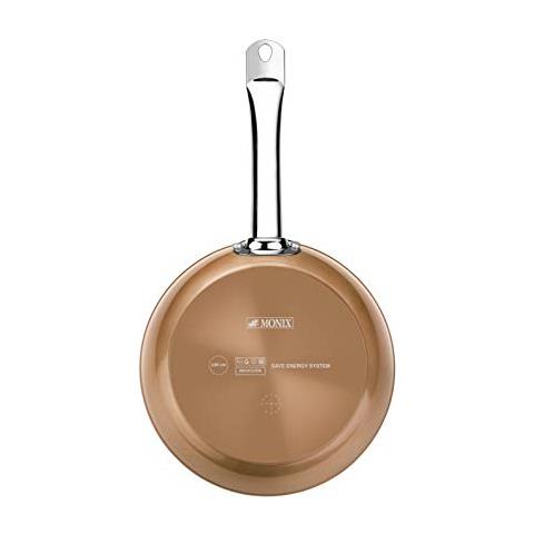 Monix Copper Padella 24 Cm In Alluminio Forgiato Antiaderente Con Particelle Di Titanio, Adatta A Tutti I Piani Cottura, Anche A Induzione, Colore Rame - Foto 3