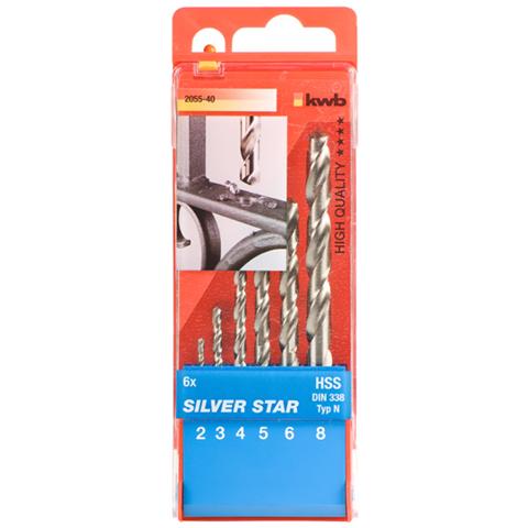 SILVER STAR HSS, Drill, Set di punte per trapano, Right hand rotation, Ferro, Plastica, Acciaio inossidabile, Lama in acciaio inox (sottile) , High-Speed Steel (HSS) , Attacco cilindrico - Foto 1