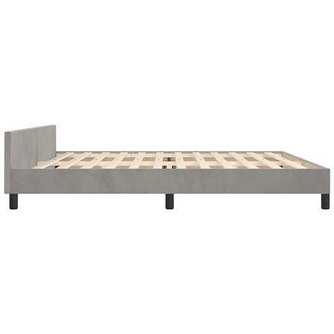 Giroletto senza Materasso Grigio Chiaro 200x200 cm Velluto - Foto 2