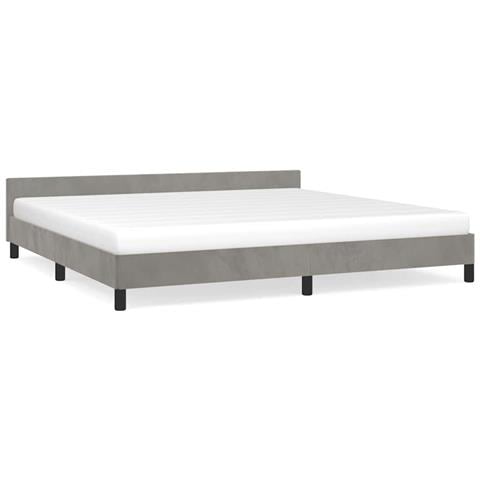 Giroletto senza Materasso Grigio Chiaro 200x200 cm Velluto - Foto 1