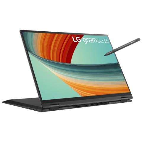 Gram 16T90R-G Intel® Core™ i7 i7-1360P Ibrido (2 in 1) 40,6 cm (16") Touch screen WQXGA 16 GB LPDDR5-SDRAM 1 TB SSD Wi-Fi 6E (802.11ax) Windows 11 Pro Nero - Foto 2