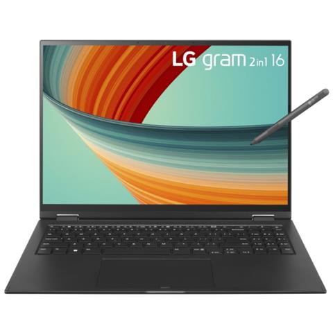 Gram 16T90R-G Intel® Core™ i7 i7-1360P Ibrido (2 in 1) 40,6 cm (16") Touch screen WQXGA 16 GB LPDDR5-SDRAM 1 TB SSD Wi-Fi 6E (802.11ax) Windows 11 Pro Nero - Foto 1