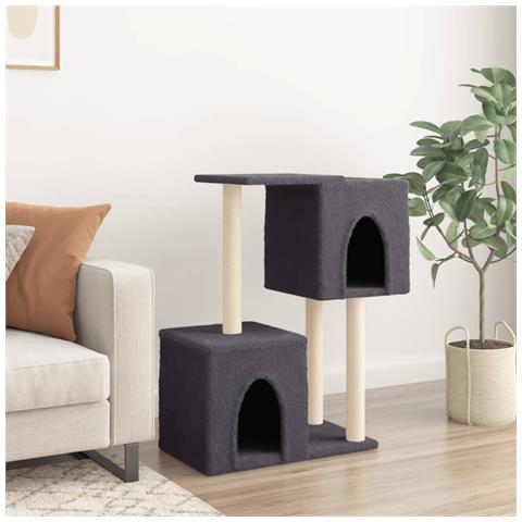 Albero Per Gatti Con Tiragraffi In Sisal Grigio Scuro 86 Cm - Foto 1