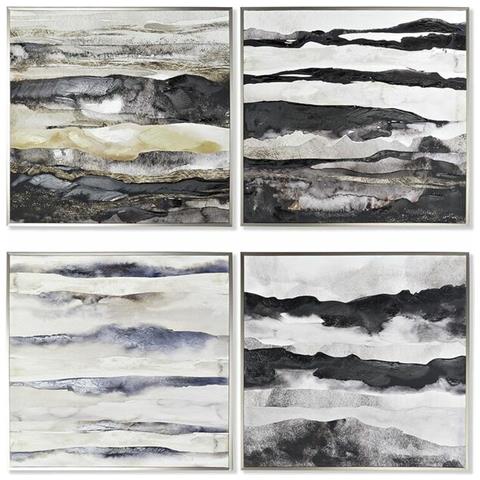 Quadro Dkd Home Decor 79 X 2,5 X 79 Cm Astratto Moderno (4 Pezzi) - Foto 1