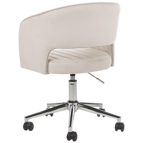 Sedia Da Scrivania Katonah Velluto Beige Chiaro - Foto 2