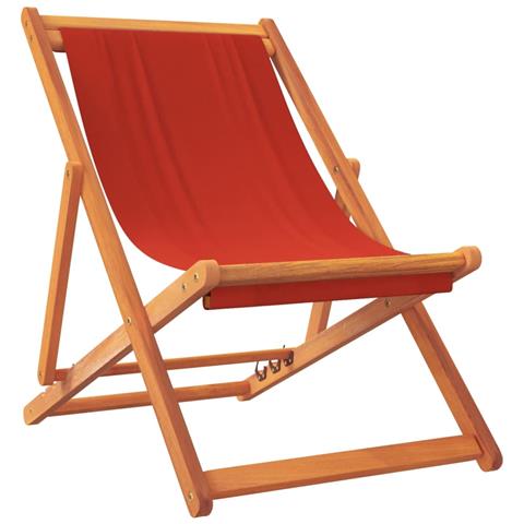 Sedie Da Spiaggia Pieghevoli 2 Pz In Tessuto Rosso - Foto 3