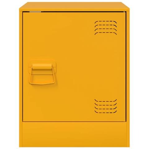 Comodini 2 pz Giallo Senape 34,5x39x44 cm in Acciaio - Foto 2
