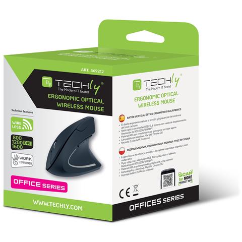 Mouse Verticale Ottico 1600dpi Ergonomico Wireless - Foto 2