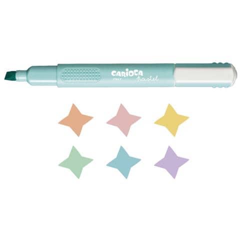 Pastel evidenziatore 6 pz Punta smussata Blu, Verde, Arancione, Pastello, Rosa, Viola, Giallo - Foto 2