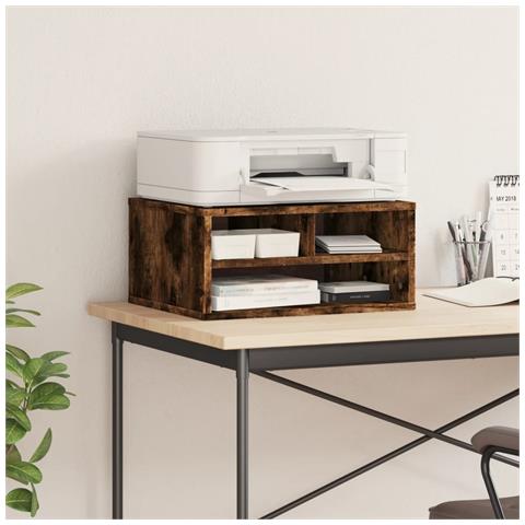 Supporto Stampante Rovere Fumo 49x40x22,5 Cm Legno Multistrato - Foto 3