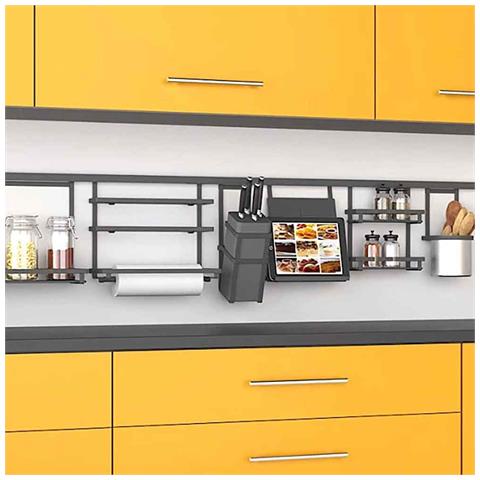 Supporto Portatablet da Appendere Porta Tablet Leggio Cucina in Acciaio Grigio - Foto 5