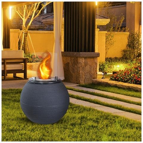 Camino A Bioetanolo Braciere Da Giardino Da Terra Per Interno Esterno Botticelli Ghisa Grigio D. 40 X H54 - Foto 2