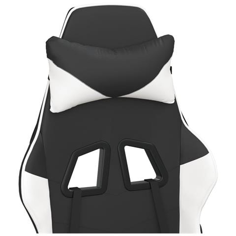 Sedia da Gaming Nero e Bianco in Similpelle - Foto 2