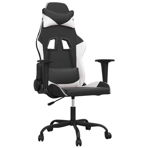 Sedia da Gaming Nero e Bianco in Similpelle - Foto 1