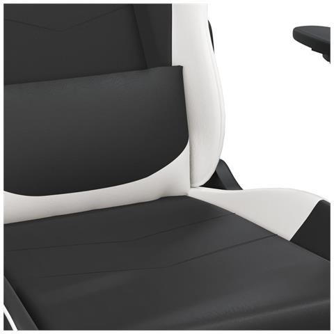 Sedia da Gaming Nero e Bianco in Similpelle - Foto 10