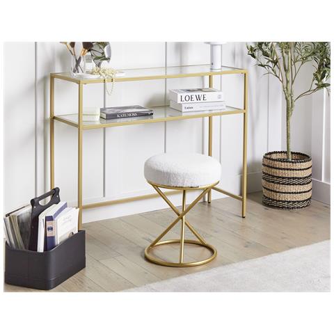 Sgabello Presho Bouclé Bianco Sporco - Foto 1