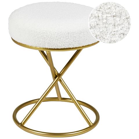 Sgabello Presho Bouclé Bianco Sporco - Foto 2